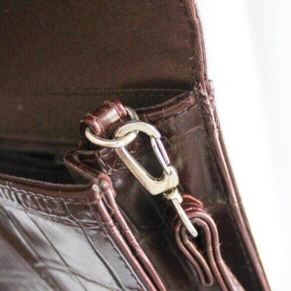 Vintage Bueno Brown Leather Crossbody Bag with Removable Strap Chocolate Brown - Picture 6 of 7